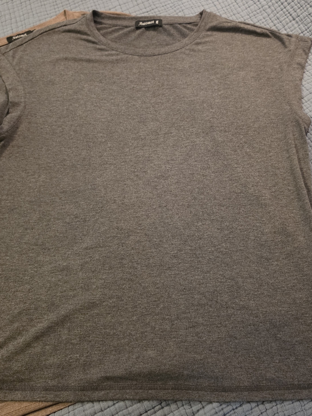 Ladies Charcoal Gray Short Sleeve Crew Neck Tee